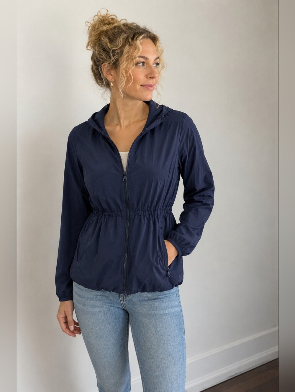 Lululemon Belle Jacket Deep Indigo Hooded Zip Jacket 8